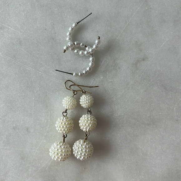 H&M Francesca’s Irregular faux pearls balls and hoop earrings & necklace LOT - Picture 15 of 17